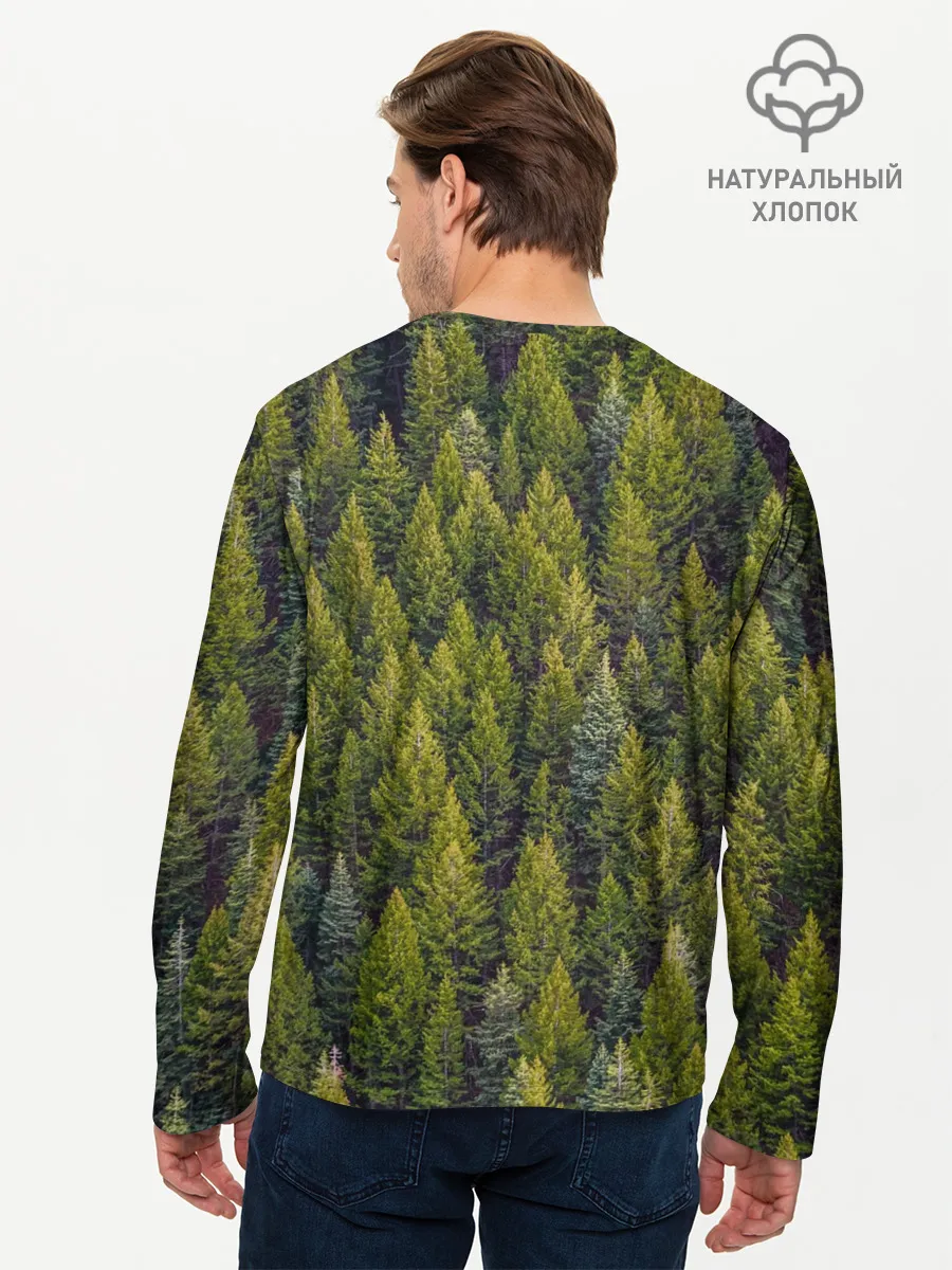 Мужской лонгслив базовый / лес вечный