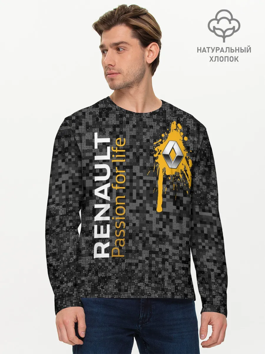 Мужской лонгслив базовый / Рено камуфляж