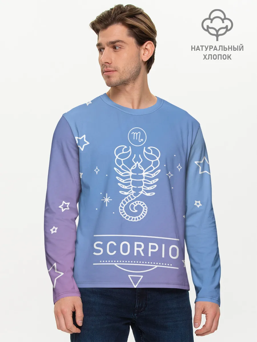 Мужской лонгслив базовый / Знак Скорпион
