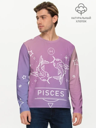 Мужской лонгслив базовый / Знак Рыбы