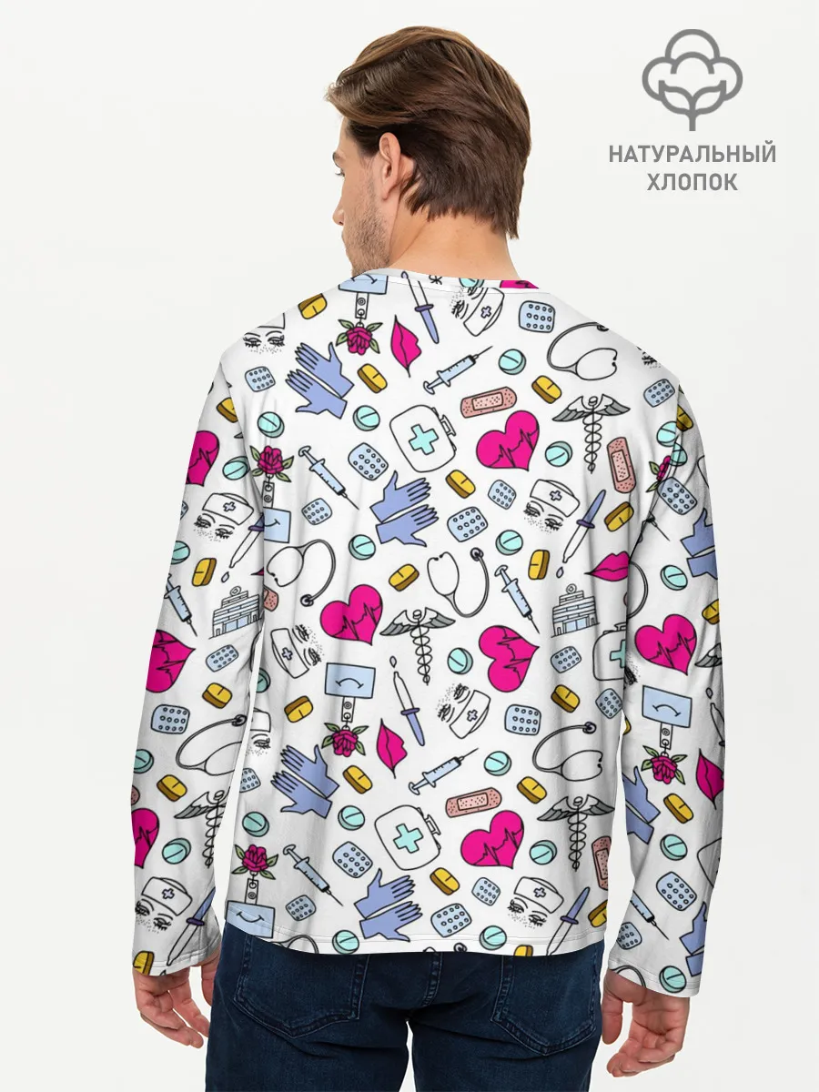 Мужской лонгслив базовый / Медицинский паттерн