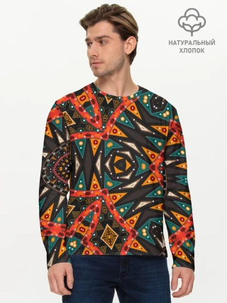 Мужской лонгслив базовый / Абстрактный арабский узор