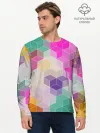 Мужской лонгслив базовый / Абстрактный разноцветный узор