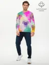 Мужской лонгслив базовый / Абстрактный разноцветный узор