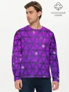 Мужской лонгслив базовый / Фиолетовые треугольники
