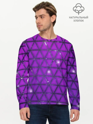 Мужской лонгслив базовый / Фиолетовые треугольники