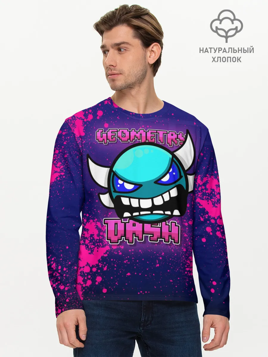 Мужской лонгслив базовый / Geometry Dash