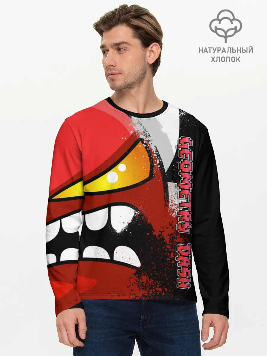 Мужской лонгслив базовый / Geometry Dash