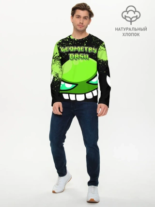 Мужской лонгслив базовый / Geometry Dash