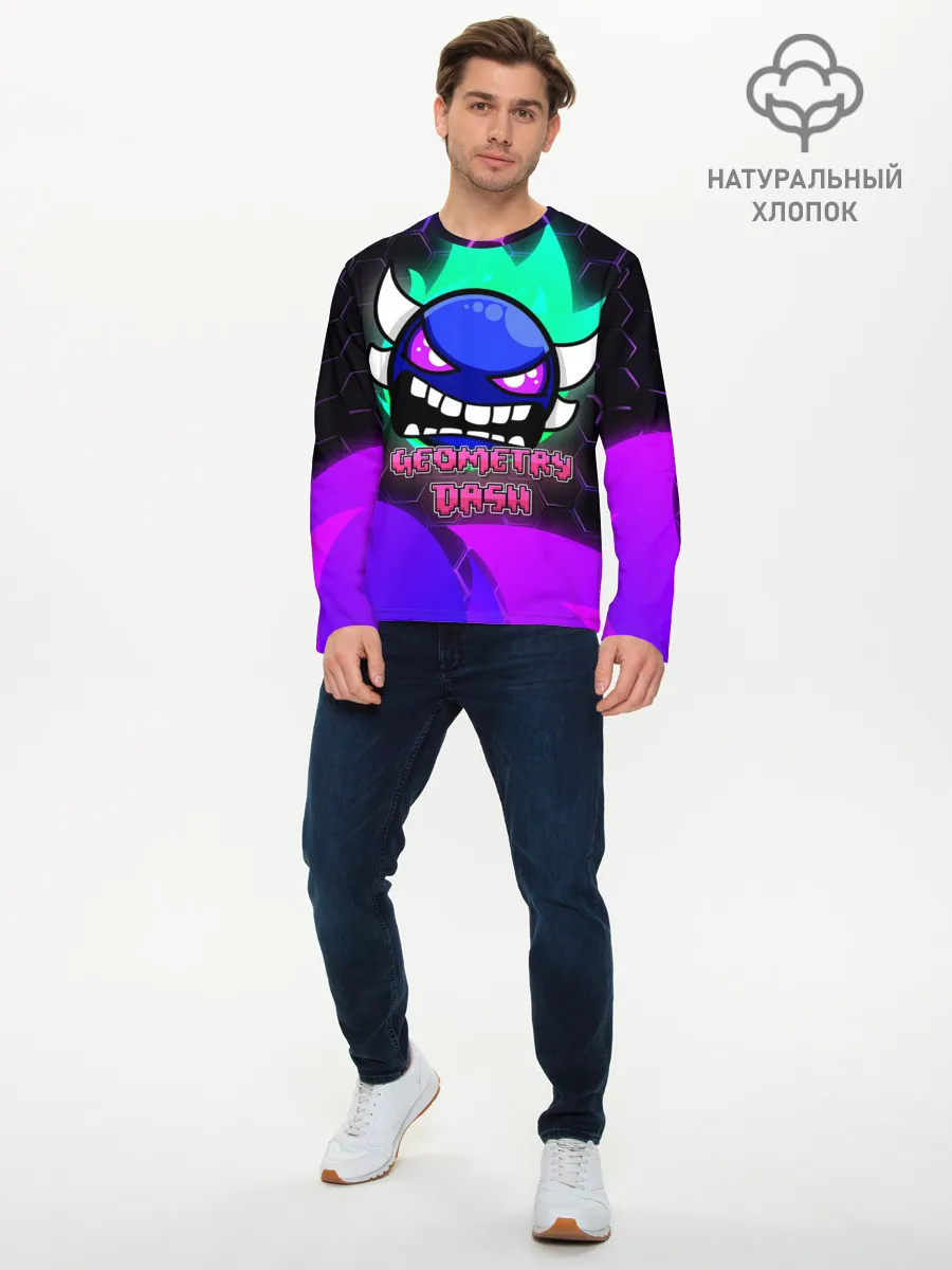 Мужской лонгслив базовый / Geometry Dash
