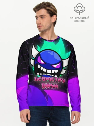 Мужской лонгслив базовый / Geometry Dash