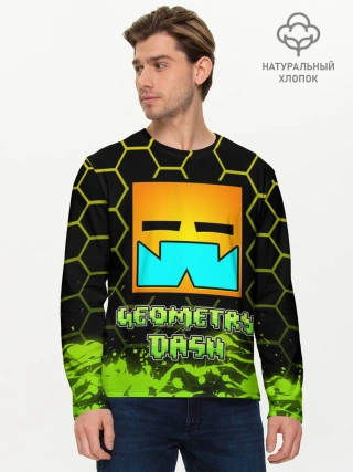 Мужской лонгслив базовый / Geometry Dash