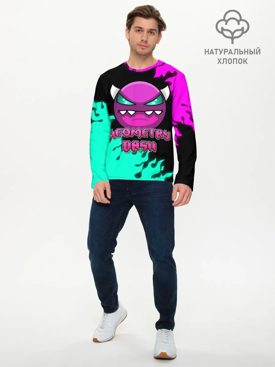 Мужской лонгслив базовый / Geometry Dash