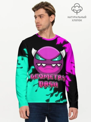 Мужской лонгслив базовый / Geometry Dash