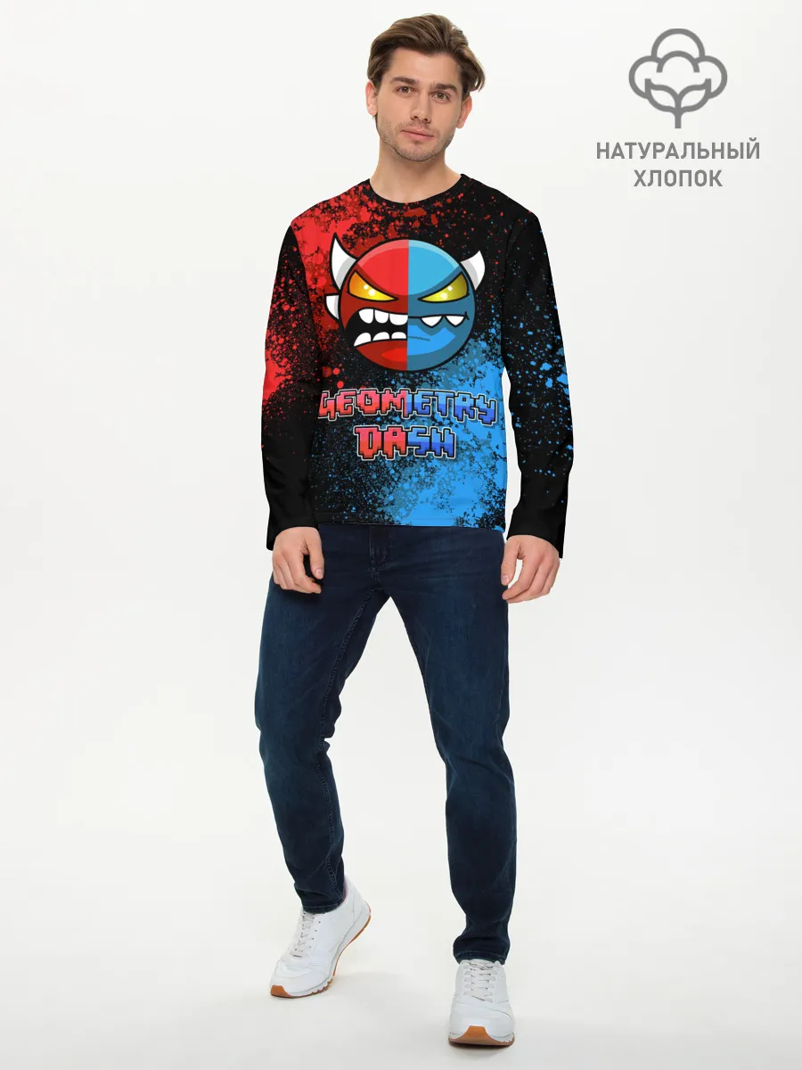 Мужской лонгслив базовый / Geometry Dash