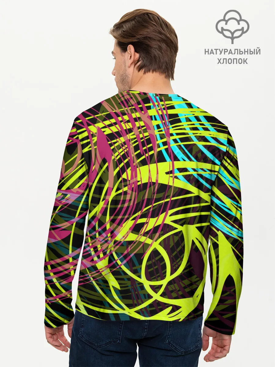 Мужской лонгслив базовый / Разноцветные спирали