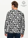 Мужской лонгслив базовый / Черно-белый абстрактный узор