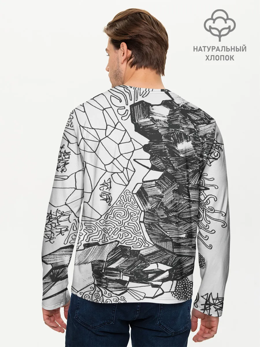 Мужской лонгслив базовый / Структурная мозайка