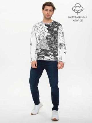 Мужской лонгслив базовый / Структурная мозайка