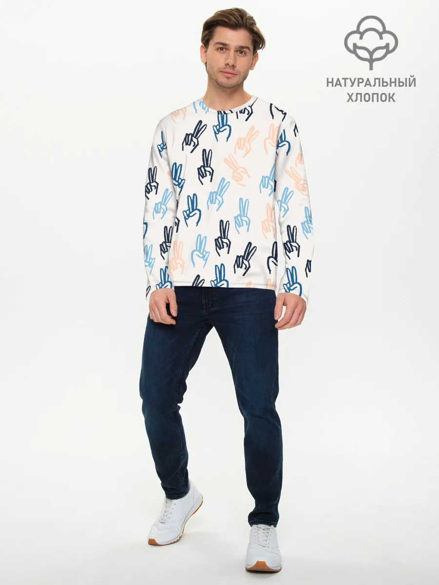 Мужской лонгслив базовый / Знаки победы