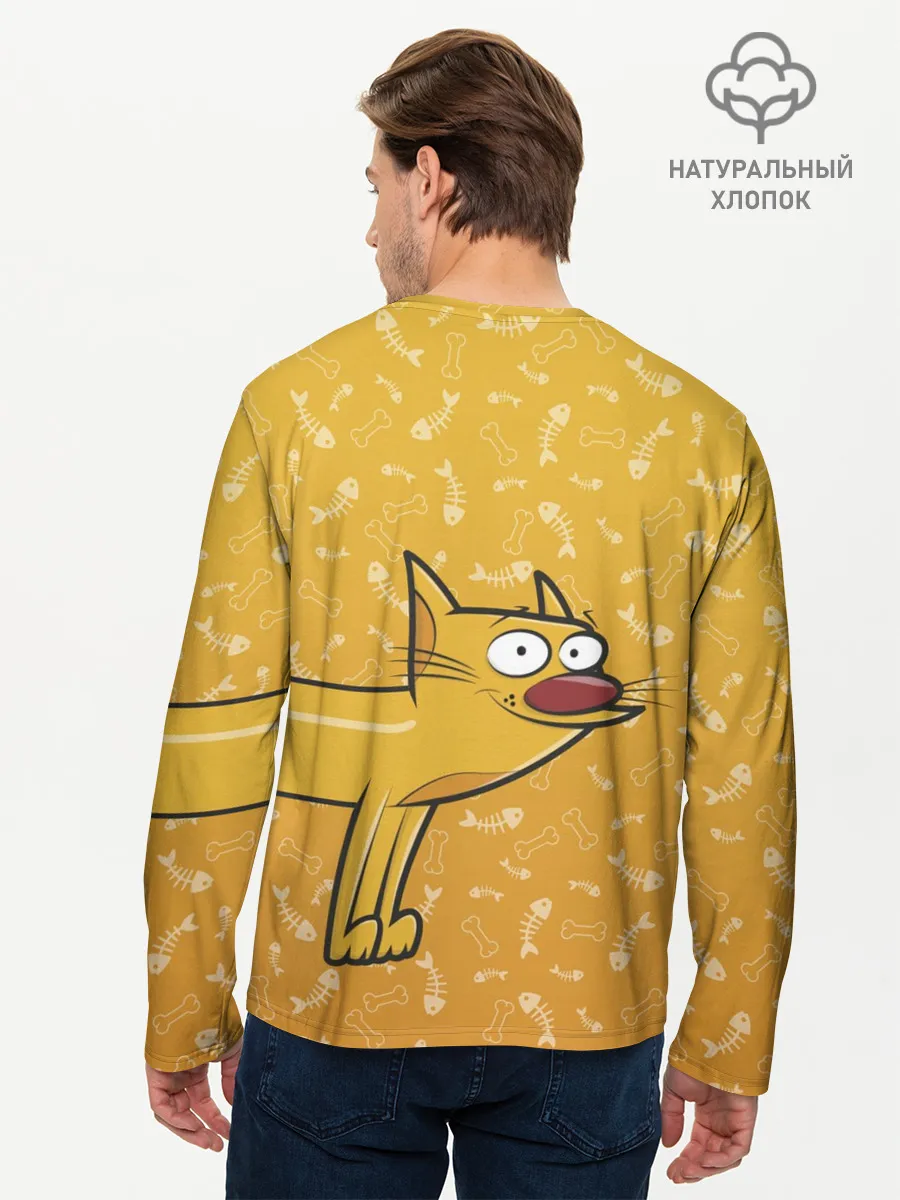 Мужской лонгслив базовый / КОТОПЕС | Пес спереди