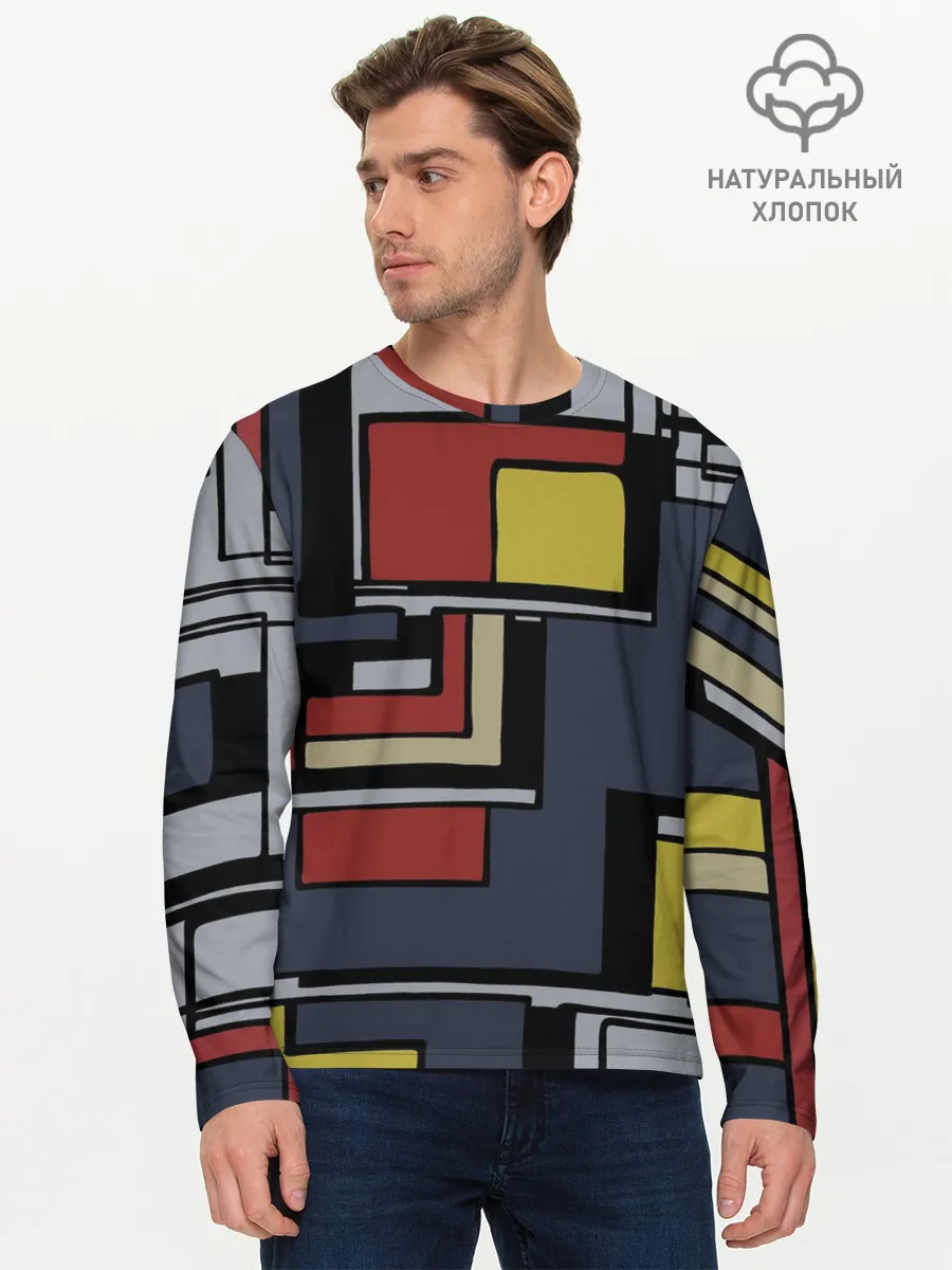 Мужской лонгслив базовый / Геометрия