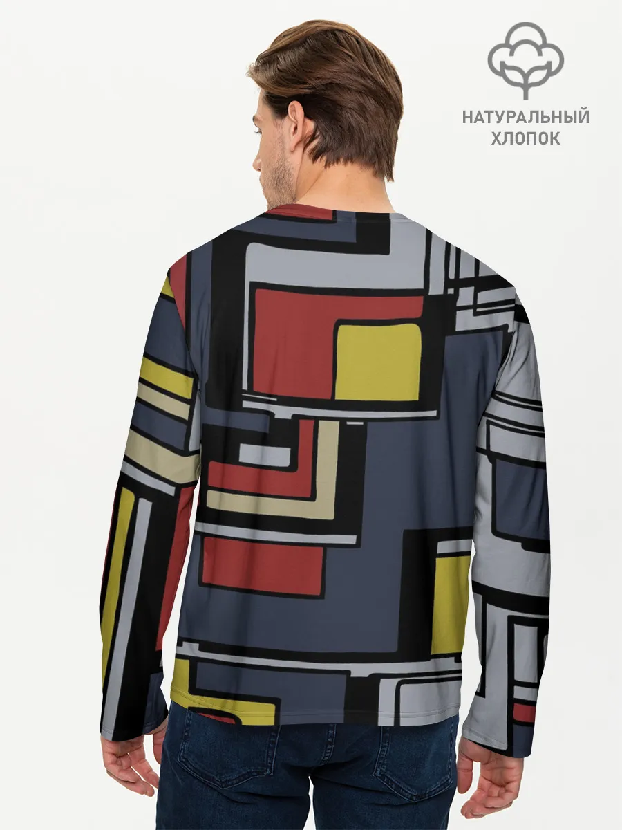 Мужской лонгслив базовый / Геометрия