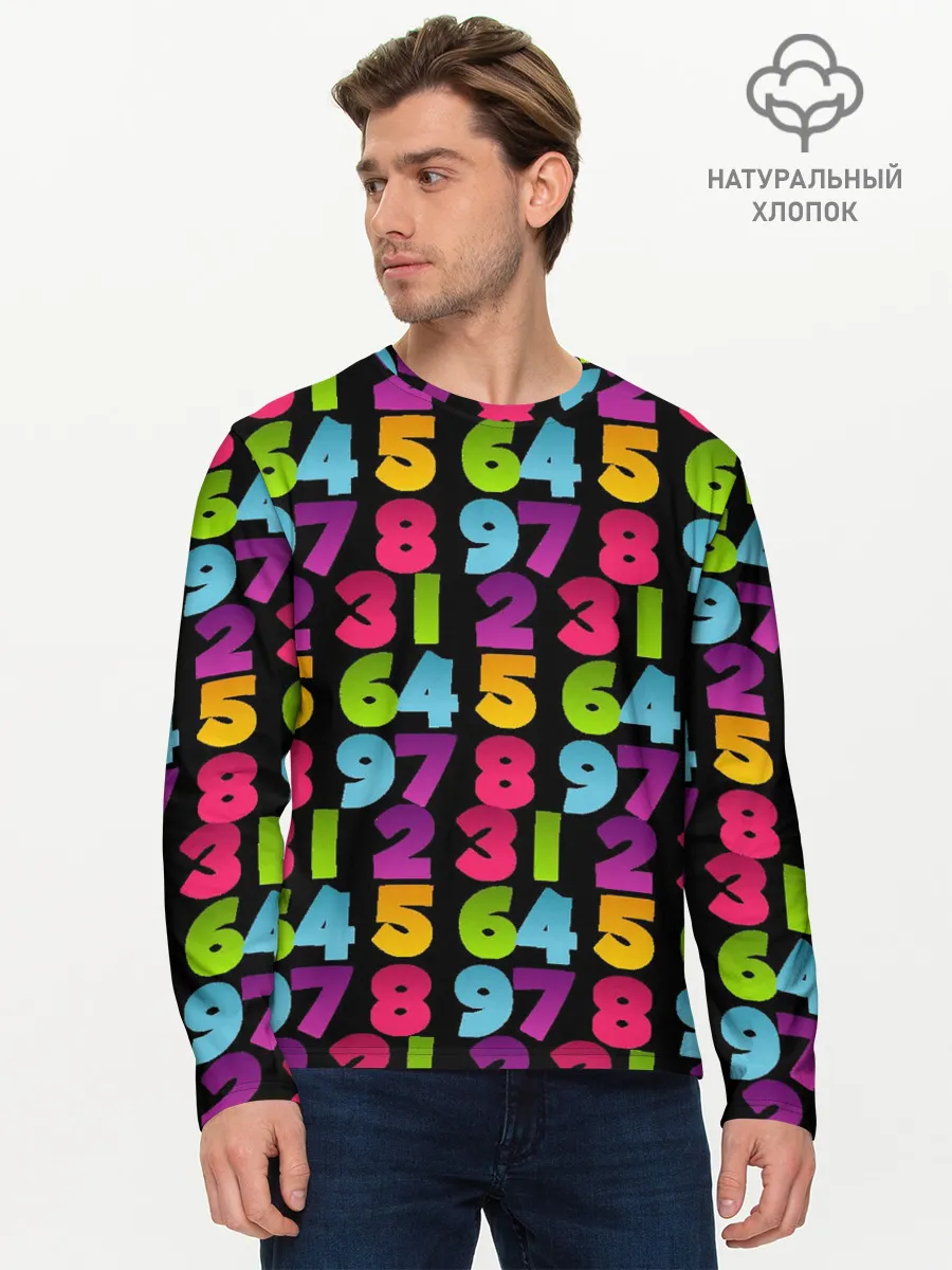 Мужской лонгслив базовый / цифры