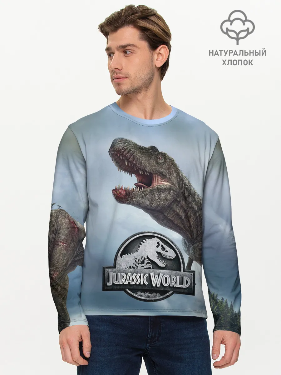 Мужской лонгслив базовый / Jurassic World | Мир Юрского периода