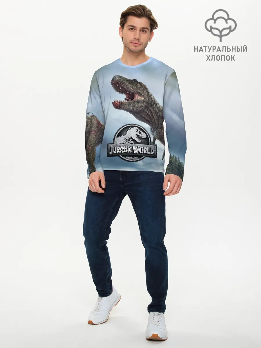 Мужской лонгслив базовый / Jurassic World | Мир Юрского периода