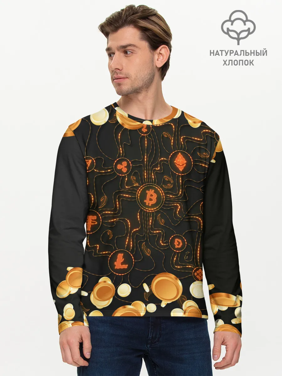Мужской лонгслив базовый / Криптовалюта | Crypto