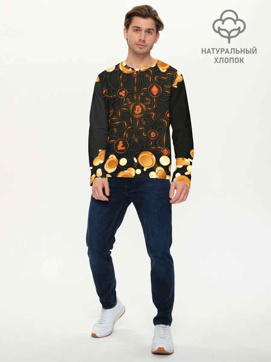 Мужской лонгслив базовый / Криптовалюта | Crypto