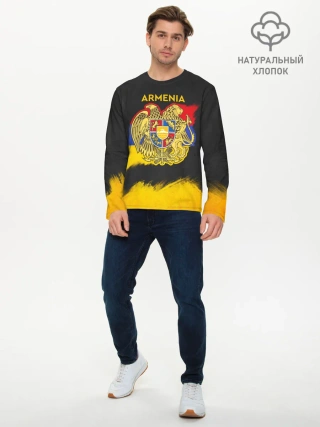 Мужской лонгслив базовый / Yellow and Black Armenia