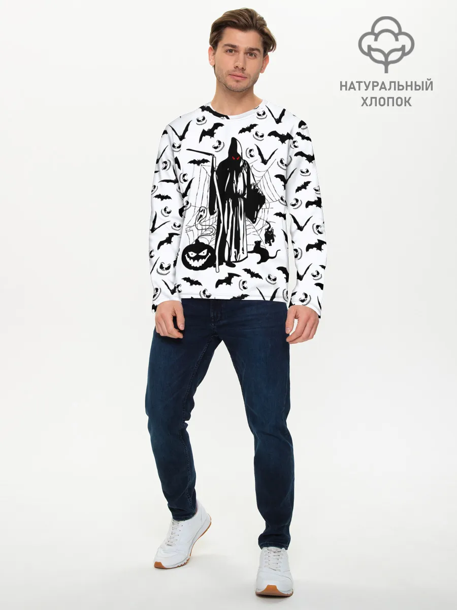 Мужской лонгслив базовый / Хэллоуин, Grim Reaper