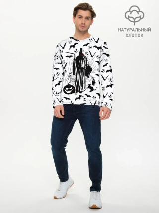 Мужской лонгслив базовый / Хэллоуин, Grim Reaper