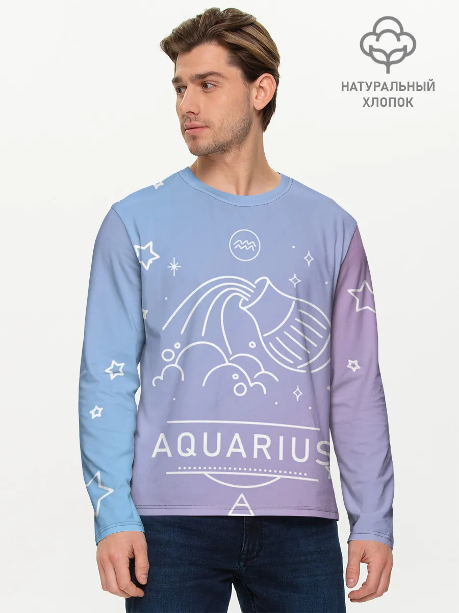 Мужской лонгслив базовый / Знак Водолей