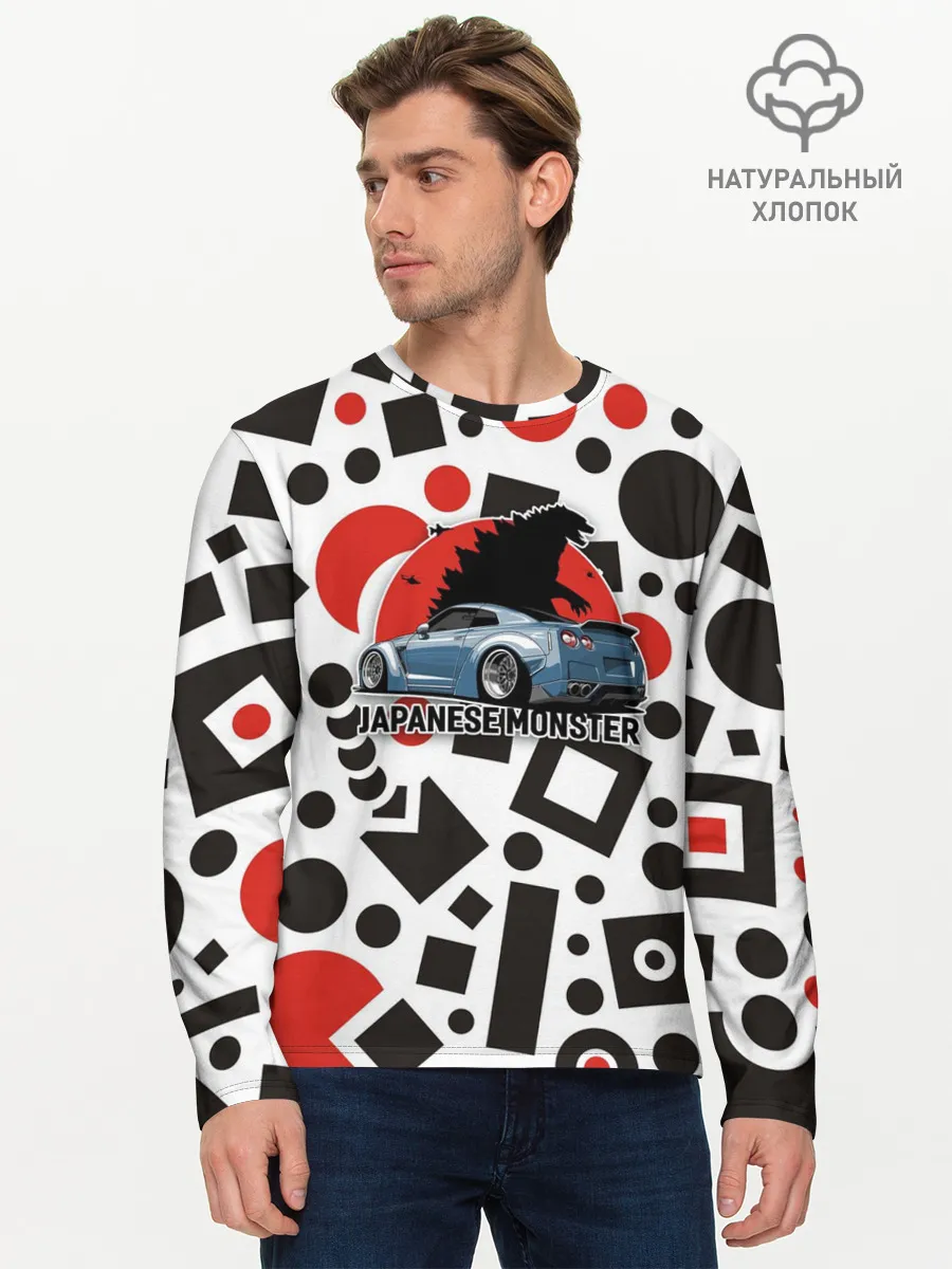 Мужской лонгслив базовый / Японские Монстры