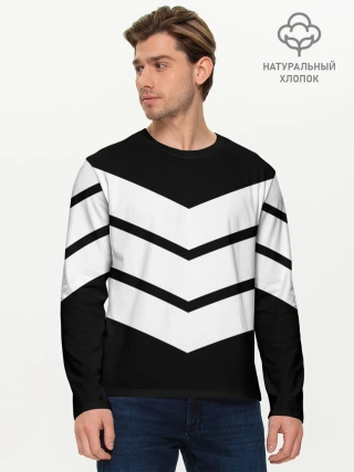 Мужской лонгслив базовый / Три полоски