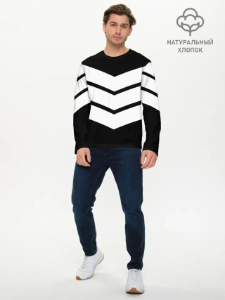 Мужской лонгслив базовый / Три полоски