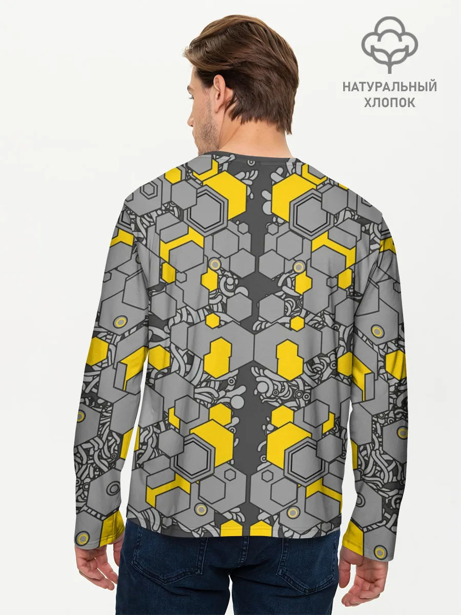 Мужской лонгслив базовый / абстракция киберпанк