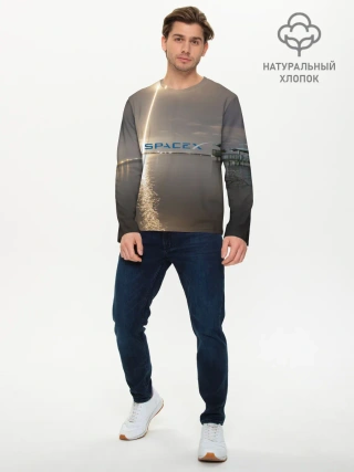 Мужской лонгслив базовый / SpaceX Dragon 2