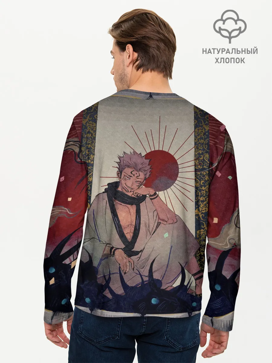 Мужской лонгслив базовый / Задумчивый Сукуна