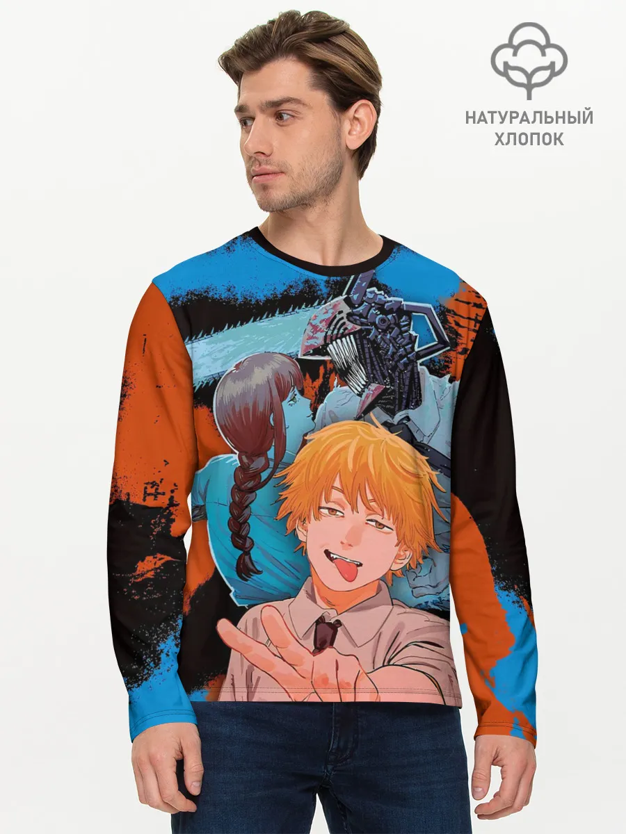 Мужской лонгслив базовый / Дэндзи и Макима