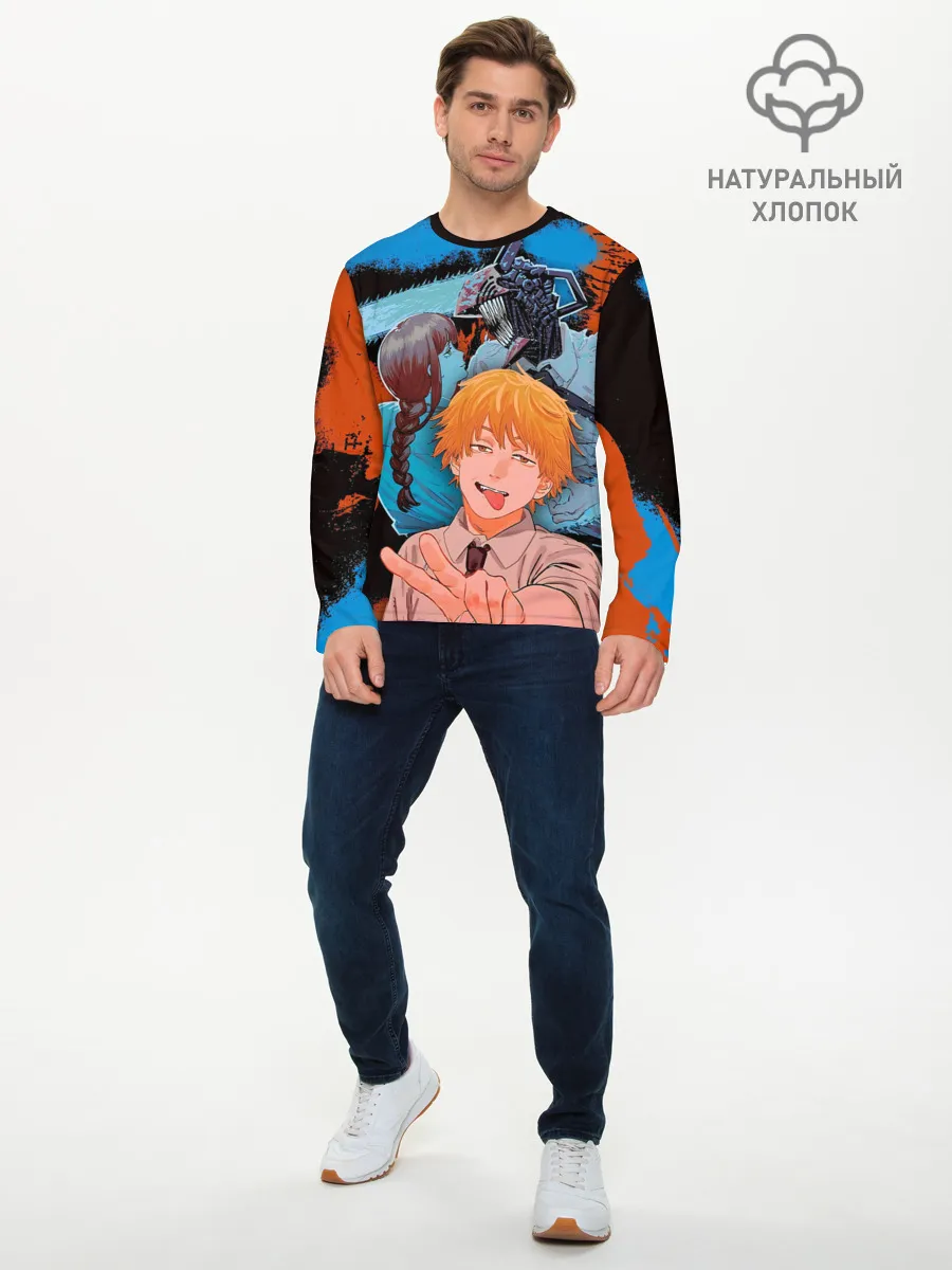 Мужской лонгслив базовый / Дэндзи и Макима