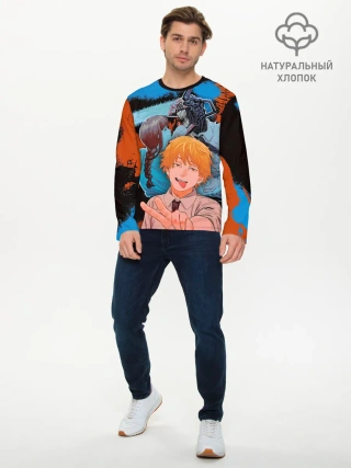 Мужской лонгслив базовый / Дэндзи и Макима