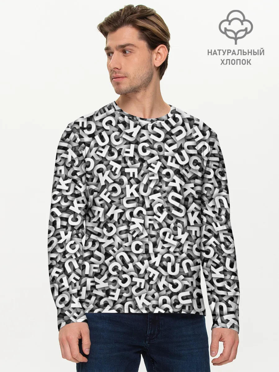 Мужской лонгслив базовый / Буквы UKFC