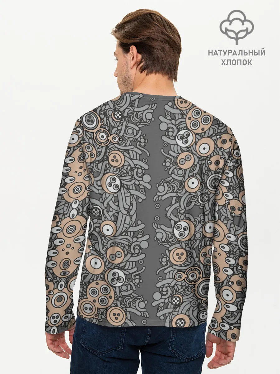 Мужской лонгслив базовый / психоделика киберпанк