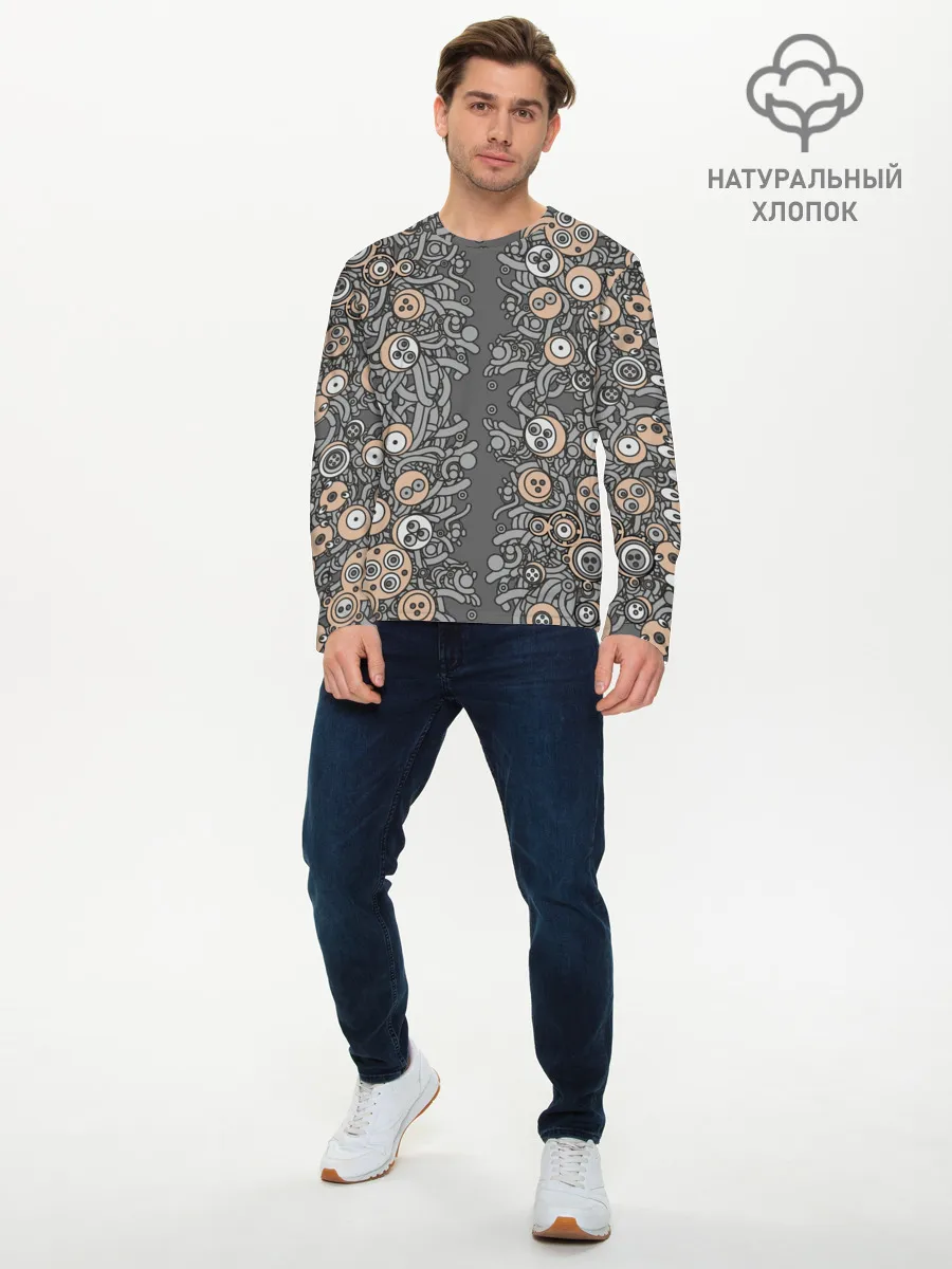 Мужской лонгслив базовый / психоделика киберпанк