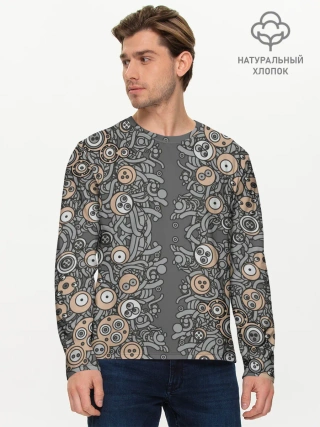 Мужской лонгслив базовый / психоделика киберпанк