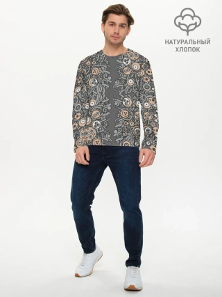 Мужской лонгслив базовый / психоделика киберпанк